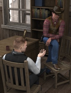 Old West Sheriffs Office Interior Poses