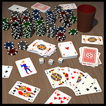 Playing cards & dice set