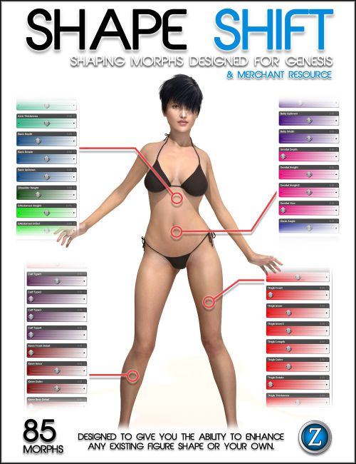 Click here to see preview images for "Shape Shift for Genesis" Shape Shift for Genesis