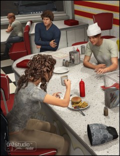 Late Night Diner Poses for Genesis 2 Female and Male