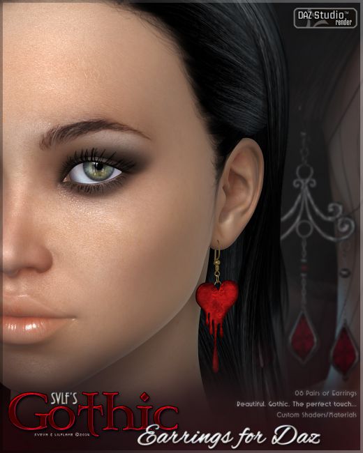 Click here to see preview images for "SVLF's Gothic Earrings Daz" SVLF's Gothic Earrings Daz