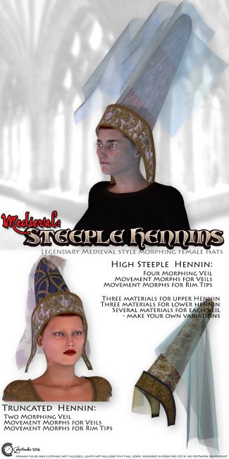 Click here to see preview images for "Medieval: Steeple Hennins" Medieval: Steeple Hennins