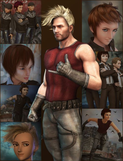 Click here to see preview images for "Hiro 5 Clothing and Hair ONLY Bundle" Hiro 5 Clothing and Hair ONLY Bundle