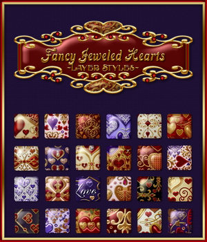 Fancy Jeweled Hearts Layer Styles