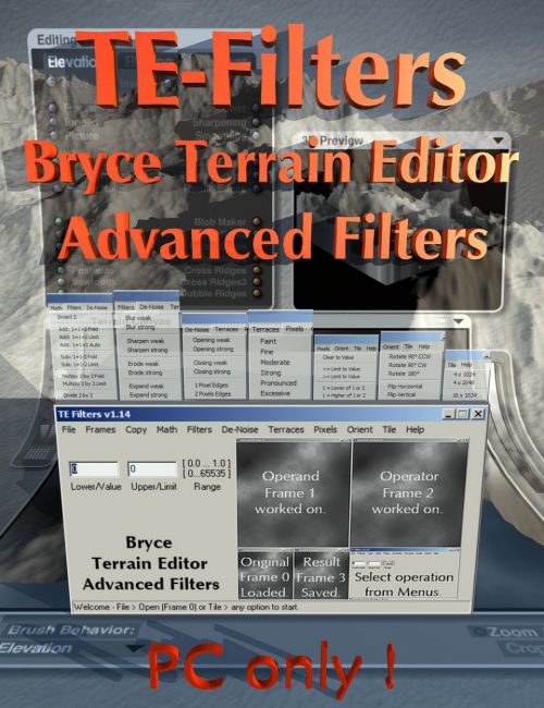 Click here to see preview images for "Bryce Terrain Editor Advanced Filters" Bryce Terrain Editor Advanced Filters