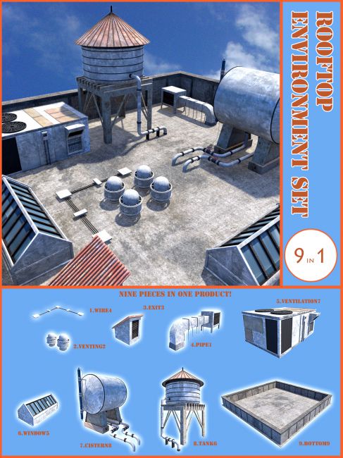 Click here to see preview images for "Rooftop environment set" Rooftop environment set