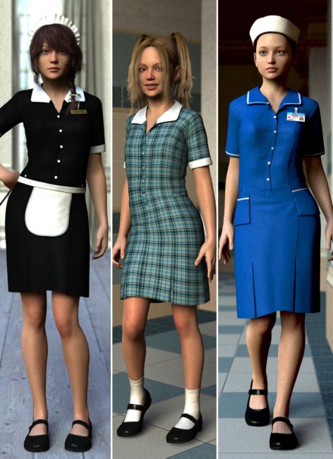 Click here to see preview images for "Uniform Dress for Genesis 2 Female(s)" Uniform Dress for Genesis 2 Female(s)