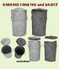 Garbage Cans fbx and Object