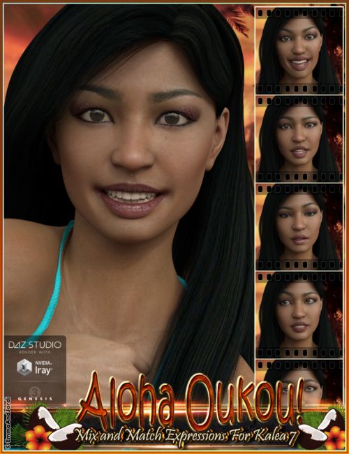 Click here to see preview images for "Aloha Oukou Mix and Match Expressions for Kalea 7 and Genesis 3 Female(s)" Aloha Oukou Mix and Match Expressions for Kalea 7 and Genesis 3 Female(s)