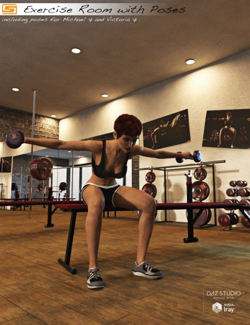 Click here to see preview images for "Exercise Room with Poses for Michael 7 and Victoria 7" Exercise Room with Poses for Michael 7 and Victoria 7