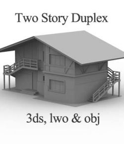 M9 Two Story Duplex OBJ, 3DS, LWO - Extended License