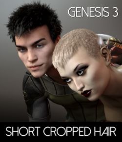 Short Cropped Hair for Genesis 3 Male and Females