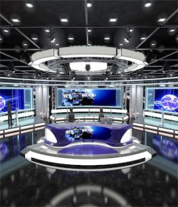 Virtual TV Studio News Set 1