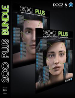 200 Plus Head and Face Morphs Bundle for Genesis 8 Female(s) and Male(s)