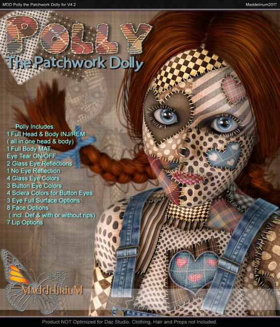 Click here to see preview images for "MDD Polly the Patchwork Dolly for V4.2" MDD Polly the Patchwork Dolly for V4.2