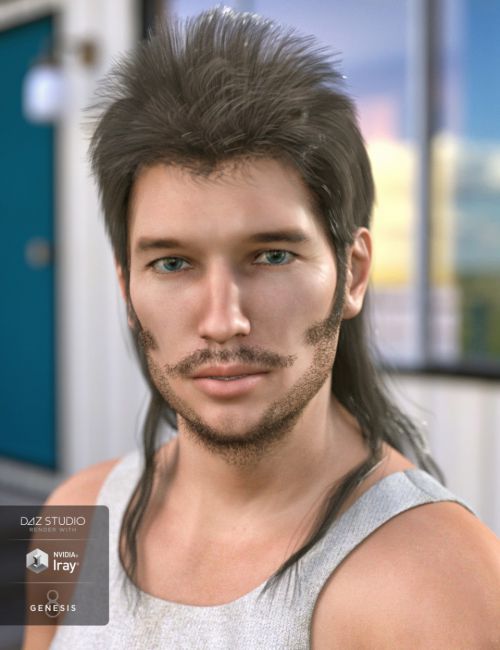 Click here to see preview images for "Bubba Mullet Hair for Genesis 3 and 8 Male(s)" Bubba Mullet Hair for Genesis 3 and 8 Male(s)