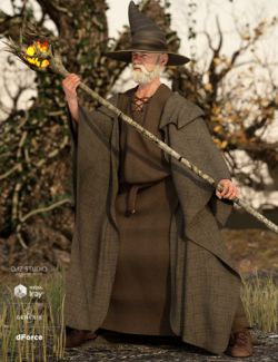 dForce Wizard Lore Outfit for Genesis 8 Male(s)