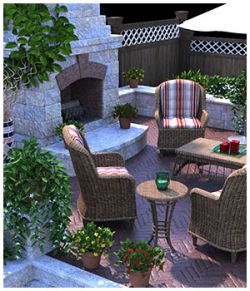 Garden Fireplace for Poser and DS