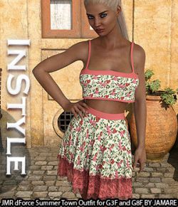 InStyle- JMR dForce Summer Town Outfit for G3F and G8F