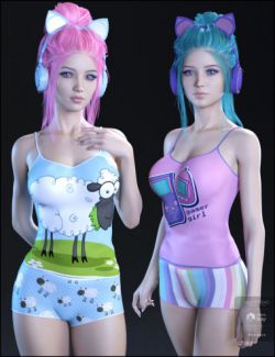 Kawaii Textures for Gamer Girl PJs and Accessories
