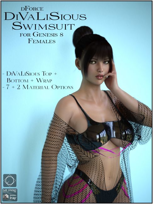 Click here to see preview images for "dForce DiVaLiSious Swimsuit for Genesis 8 Females" dForce DiVaLiSious Swimsuit for Genesis 8 Females
