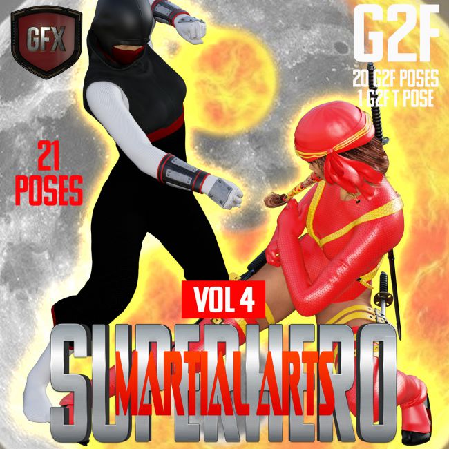 Click here to see preview images for "SuperHero Martial Arts for G2F Volume 4" SuperHero Martial Arts for G2F Volume 4