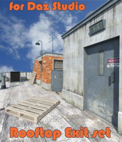 Rooftop Exit set for Daz Studio