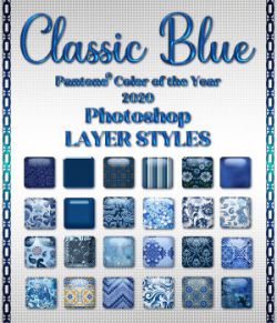 Classic Blue PS Layer Styles Variety
