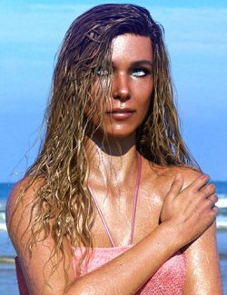 Long Wet Hair with dForce for Genesis 8