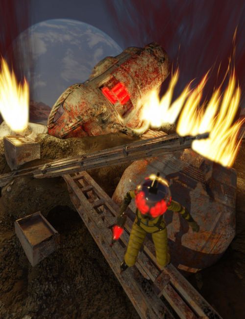 Click here to see preview images for "Retrospace Battered Crash Site Scene Kit" Retrospace Battered Crash Site Scene Kit