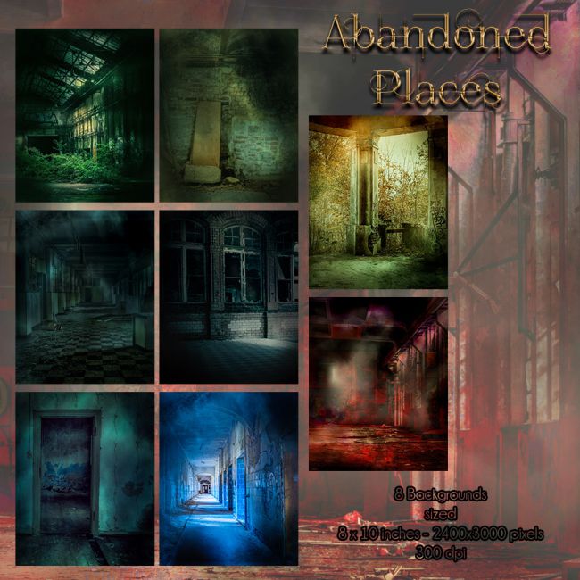Click here to see preview images for "Abandoned Places Backgrounds" Abandoned Places Backgrounds