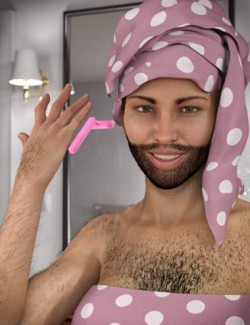 Lush Beard and Body Hair for Genesis 8 Female