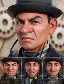 Steampunk- Expressions for Genesis 8 Male and Drutherson 8