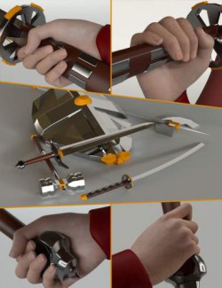 Blade Hand Poses and Props for Genesis 8