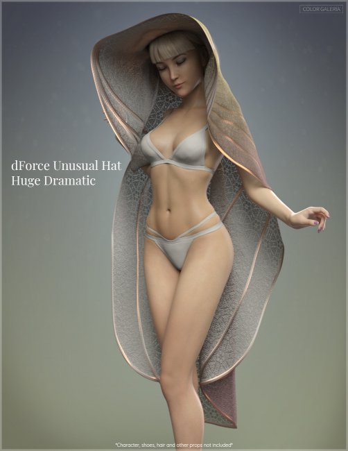 Click here to see preview images for "dForce - Unusual Hat - Huge Dramatic G8F" dForce - Unusual Hat - Huge Dramatic G8F
