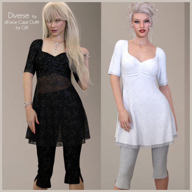 Click here to see preview images for "Diverse for dForce Capri Outfit" Diverse for dForce Capri Outfit