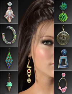 Statement Earrings Megapack for Genesis 8 and 8.1 Females
