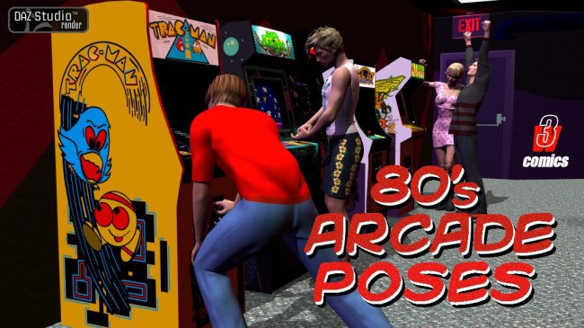 Click here to see preview images for "80's Arcade Poses - DAZ Studio" 80's Arcade Poses - DAZ Studio