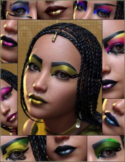 Extreme Closeup Cleo Style Geoshell Makeups for Genesis 8 Female(s)