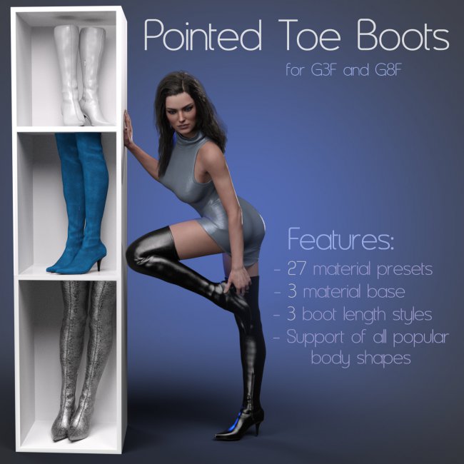 Click here to see preview images for "Pointed Toe Boots" Pointed Toe Boots