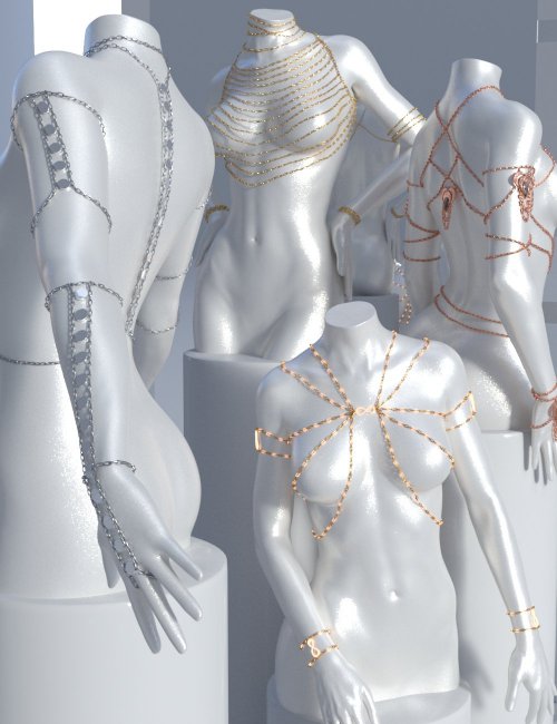 Click here to see preview images for "Body Chains 3 for Genesis 3 and 8.1 Females" Body Chains 3 for Genesis 3 and 8.1 Females