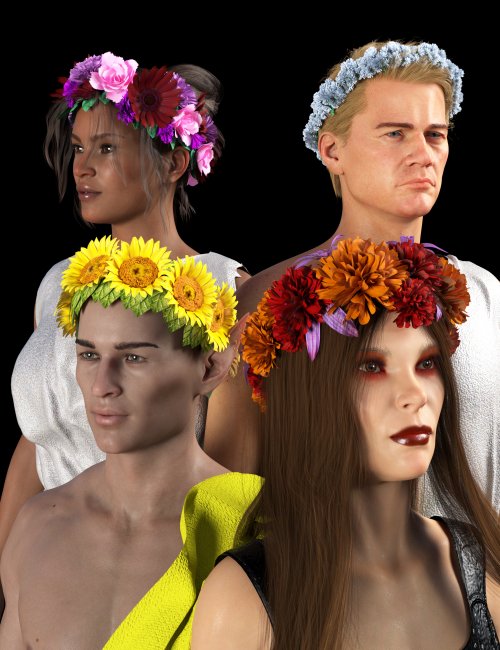 Click here to see preview images for "SY Flower Crowns for Genesis 8 and 8.1" SY Flower Crowns for Genesis 8 and 8.1
