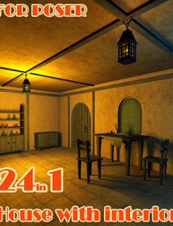 House with interior for Poser