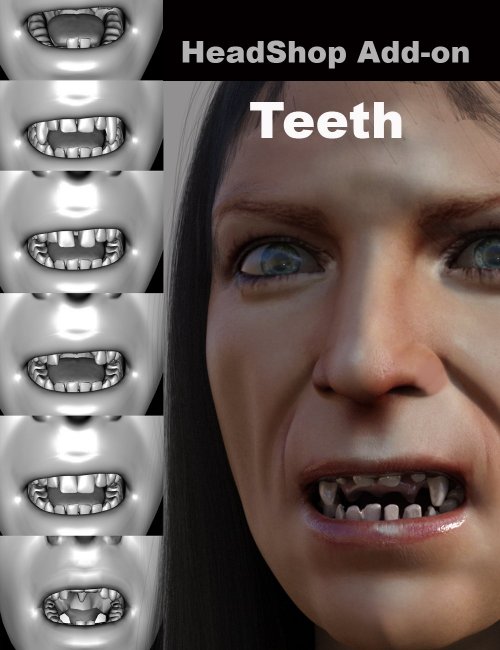 Click here to see preview images for "HeadShop - Teeth Add-On" HeadShop - Teeth Add-On