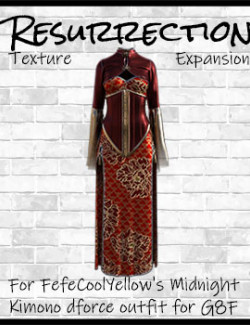 Resurrection for FefeCoolYellow's dForce Midnight Kimono for G8F