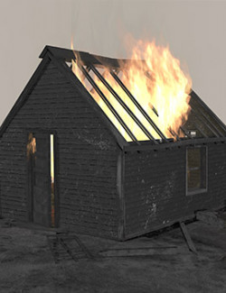 Burning house. Animation
