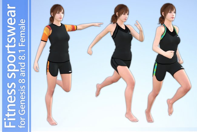 Click here to see preview images for "Fitness sportswear for Genesis 8 and 8.1 Female" Fitness sportswear for Genesis 8 and 8.1 Female