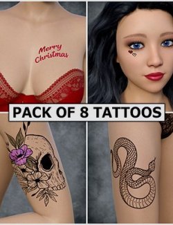 Geoshell Tattoo Sampler Pack For Genesis 8 Female