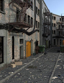 Abandoned street for DAZ and Poser