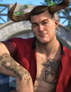 Taurus Piercings Set for Genesis 8 and 8.1 Males